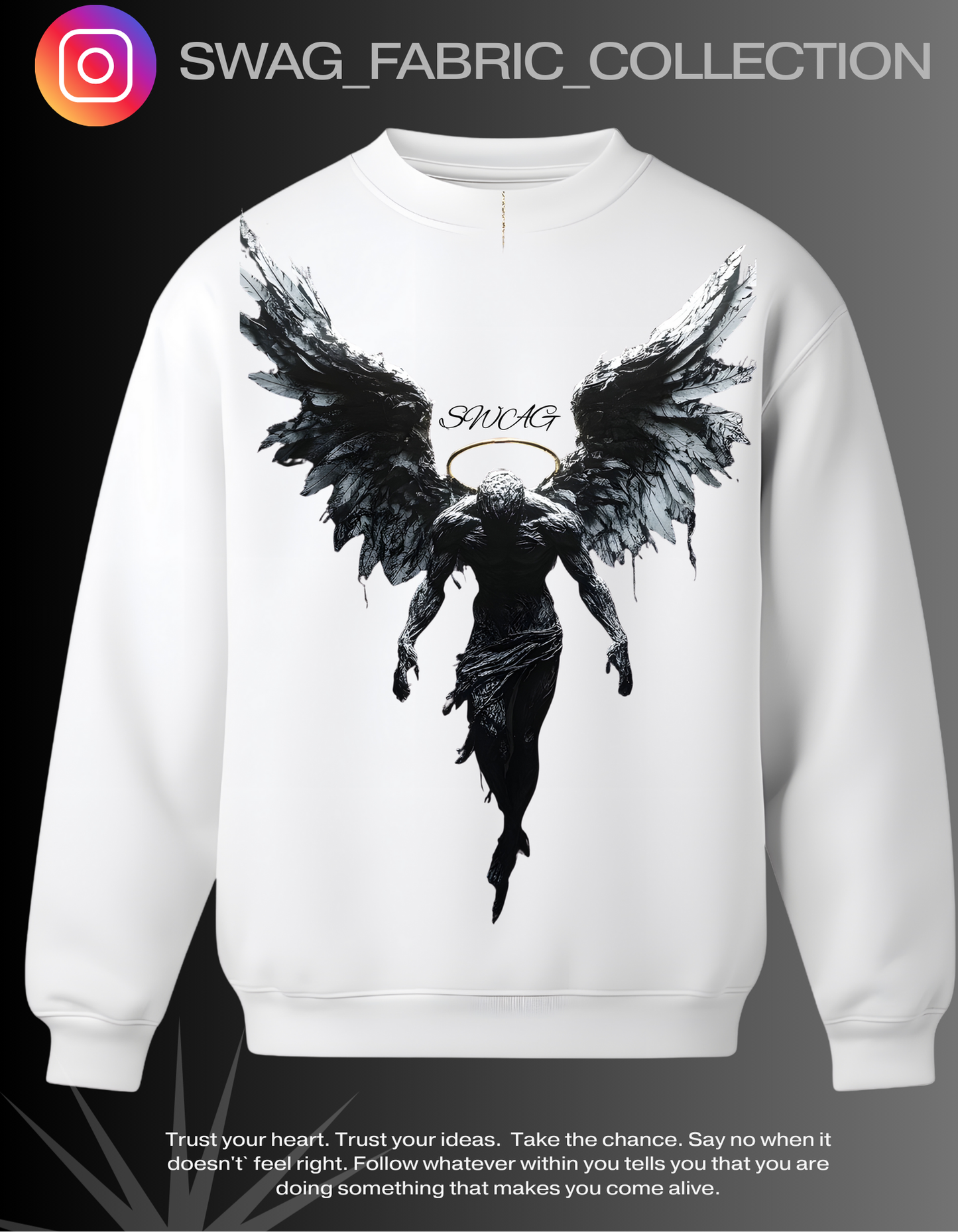 Fallen Angel “Swag” Sweatshirt – Heavenly Streetwear Edition | Swag Fabric Collection