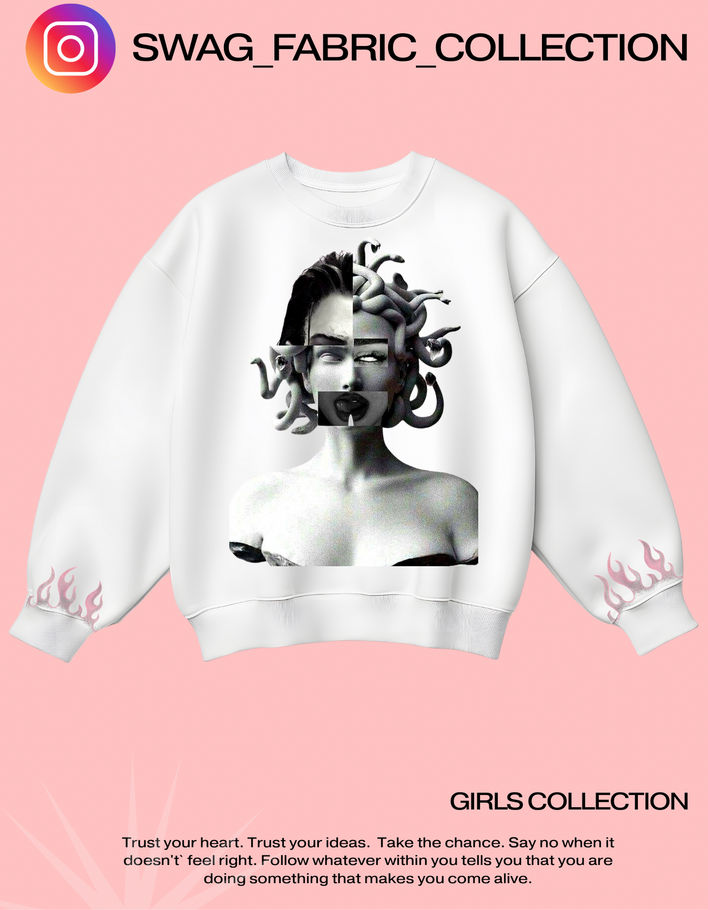 Medusa “Swag” Sweatshirt – Girls Collection | Swag Fabric Collection