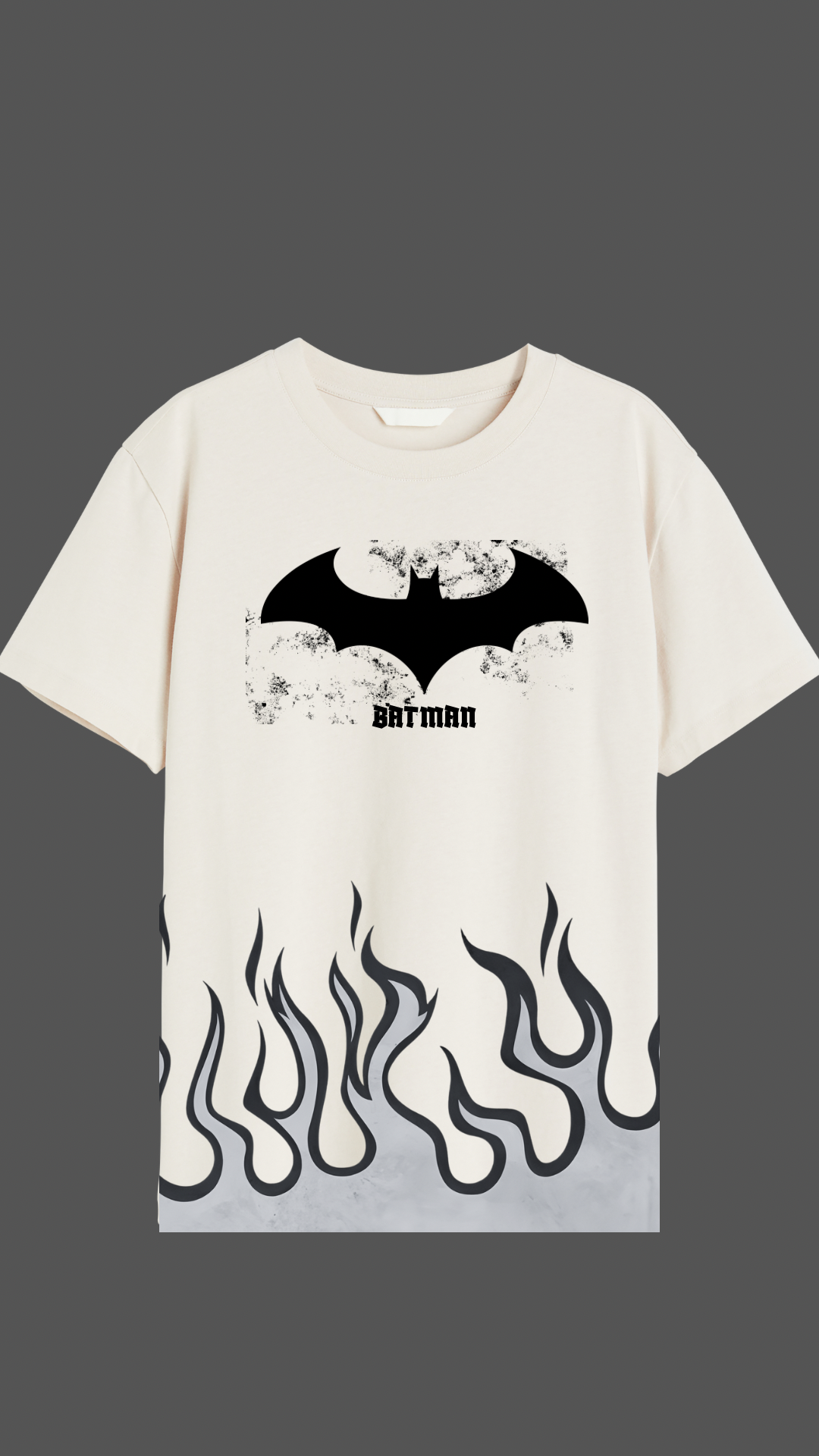 Flame “Batman” T-Shirt – Dark Streetwear Edition | Swag Fabric Collection
