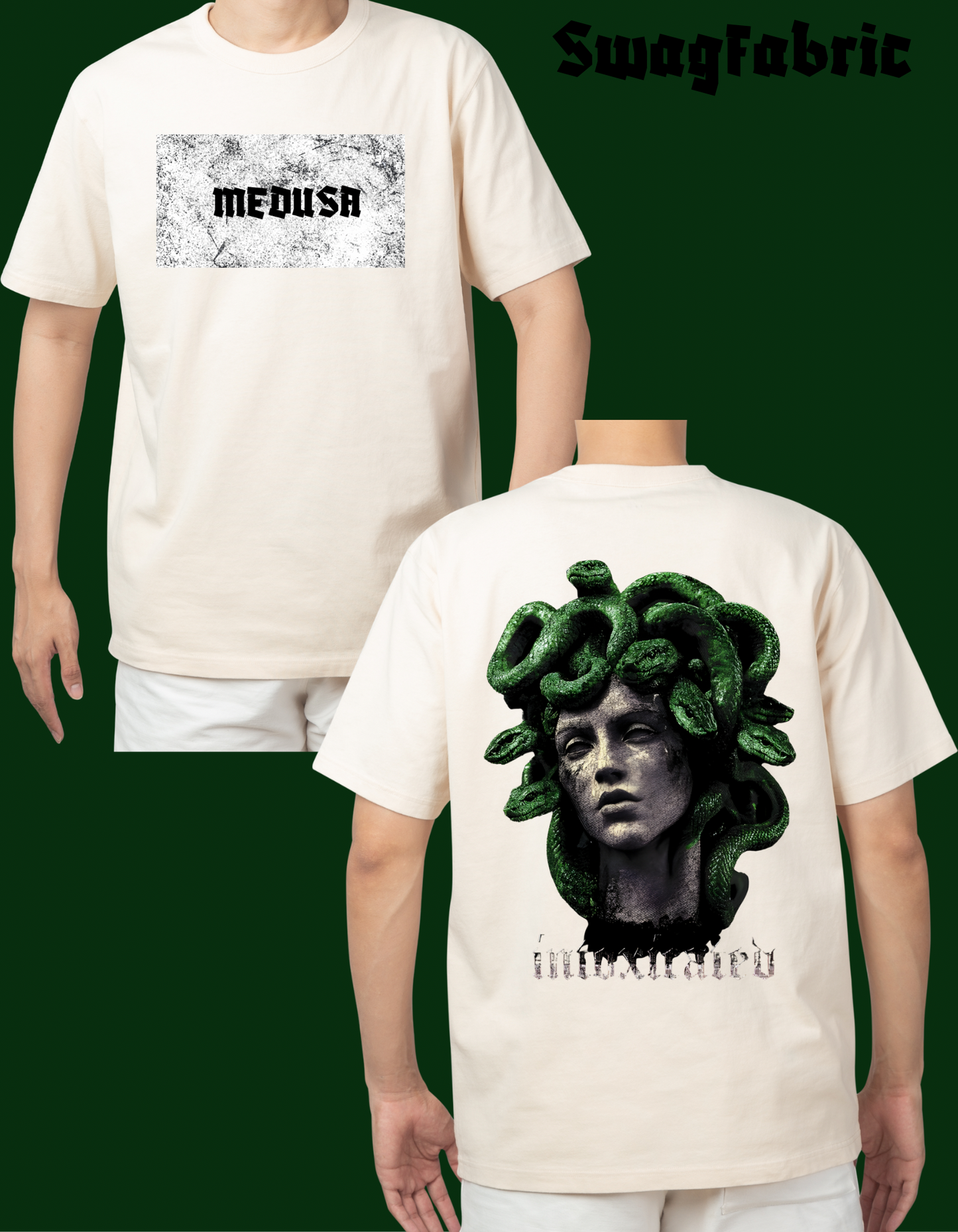“Medusa Stone Oversized Graphic T-Shirt – Swag Fabric Collection”