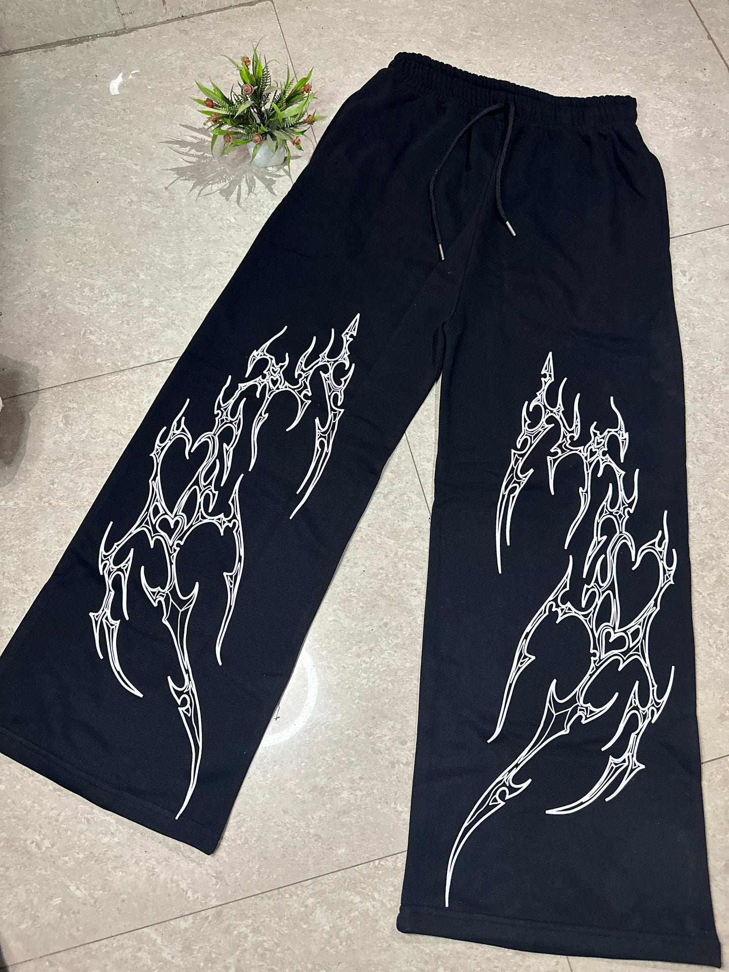 Tribal Flame Heart Streetwear Pants