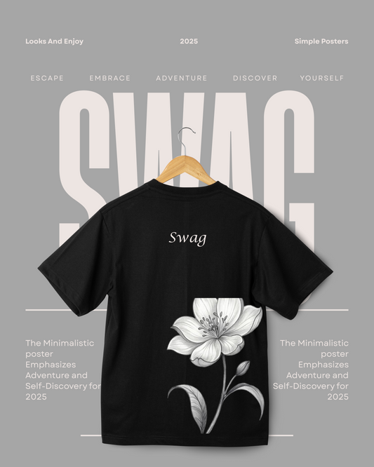 Minimal Floral “Swag” T-Shirt – Elegant Streetwear | Swag Fabric Collection