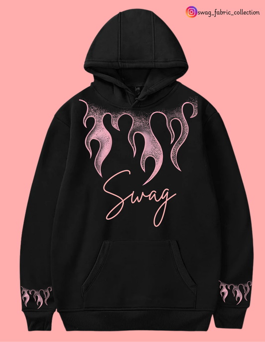 Pink Flame “Swag” Hoodie – Street Heat Edition | Swag Fabric Collection